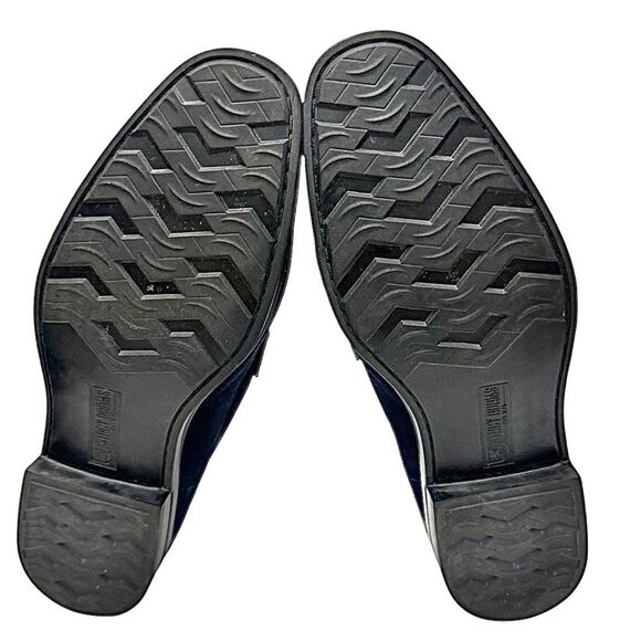 Stacy Adams Mens Newcomb Moc Toe Bit Loafer Blue Suede 7.5 M Pre-Owned - Picture 4 of 11